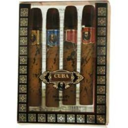 Cuba Variety By Cuba 4 Piece Mini Variety With Cuba Gold, Red, Blue, & Orange & All Are 0.17 Oz For Men