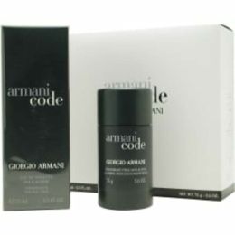 Armani Code By Giorgio Armani Edt Spray 2.5 Oz & Alcohol Free Deodorant Stick 2.6 Oz For Men