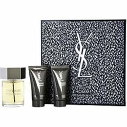 L'homme Yves Saint Laurent By Yves Saint Laurent Edt Spray 3.3 Oz & Aftershave Balm 1.6 Oz & All Over Shower Gel 1.6 Oz For Men