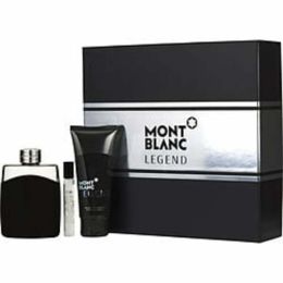 Mont Blanc Legend By Mont Blanc Edt Spray 3.3 Oz & Aftershave Balm 3.3 Oz & Edt Spray 0.25 Oz For Men