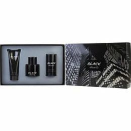 Kenneth Cole Black By Kenneth Cole Edt Spray 3.4 Oz & Aftershave Balm 3.4 Oz & Deodorant Stick Alcohol Free 2.6 Oz For Men