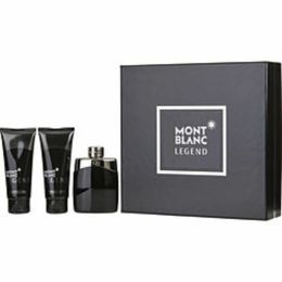 Mont Blanc Legend By Mont Blanc Edt Spray 3.3 Oz & Aftershave Balm 3.3 Oz & All Over Shower Gel 3.3 Oz For Men