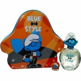 Smurfs 3d By First American Brands 3 Pieces Brainy Smurf With Edt Spray 3.4 Oz & Shower Gel 2.5 Oz & Key Chain & Metal Lunch Box (blue & Style) For An