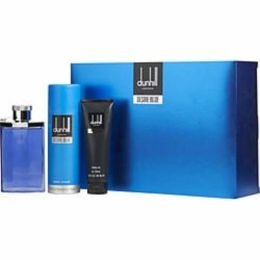 Desire Blue By Alfred Dunhill Edt Spray 3.4 Oz & Body Spray 6.6 Oz & Shower Gel 3 Oz For Men