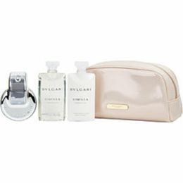 Bvlgari Omnia Crystalline By Bvlgari Edt Spray 2.2 Oz & Body Lotion 2.5 Oz & Shower Gel 2.5 Oz & Beauty Pouch For Women