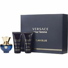 Versace Dylan Blue By Gianni Versace Eau De Parfum Spray 1.7 Oz & Body Lotion 1.7 Oz & Shower Gel 1.7 Oz For Women