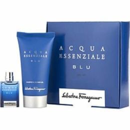 Acqua Essenziale Blu By Salvatore Ferragamo Set -edt 0.17 Oz Mini & Shower Gel 1.7 Oz For Men