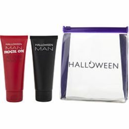 Halloween Variety By Jesus Del Pozo 2 Piece Variety With Halloween & Halloween Rock On And Both Are Shower Gel 3.4 Oz & Vanity Case (u) For Men