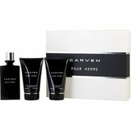 Carven Pour Homme By Carven Edt Spray 3.3 Oz & Aftershave Balm 3.3 Oz & Shower Gel 3.3 Oz For Men