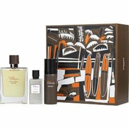 Terre D'hermes Eau Intense Vetiver By Hermes Eau De Parfum Spray 3.3 Oz & Aftershave Lotion 1.35 Oz & Shaving Foam 1.7 Oz For Men