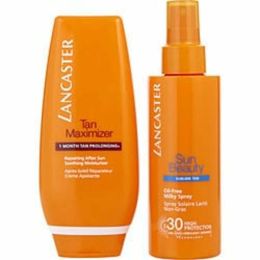 Lancaster By Lancaster Your Suncare Routine For A Legendary Goldan Tan Set: Oil-free Milky Spray Spf 30 150ml + Tan Maximizer After Sun 125ml  --2pcs