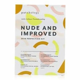 Patchology By Patchology Nude & Improved Skin Perfection Kit: Hydrate Mask, Illuminate Mask, Rejuvenating Eye Gels, Illuminating Eye Gels, Cleansing F