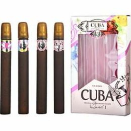 Cuba Variety By Cuba 4 Piece Quad Lady With Cuba Heartbreaker & La Vida & Victory & Vip And All Are Edp Spray 1.17 Oz For Women