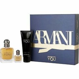 Emporio Armani Stronger With You By Giorgio Armani Edt Spray 1.7 Oz & Shower Gel 2.5 Oz & Edt 0.25 Oz Mini For Men