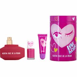 Agatha Ruiz De La Prada Love Love Love By Agatha Ruiz De La Prada Edt Spray 2.7 Oz & Nail Polish & Lip Gloss For Women