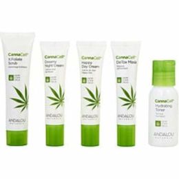 Andalou Naturals By Andalou Naturals Cannacell Botanical Get Started Kit: X.foliate Scrub + Detox Mask + Hydrating Toner + Happy Day Cream + Dreamy Ni