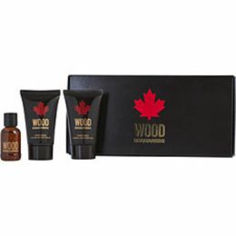 Dsquared2 Wood By Dsquared2 Edt Spray 0.17 Oz & Aftershave Balm 0.8 Oz & Shower Gel 0.8 Oz For Men